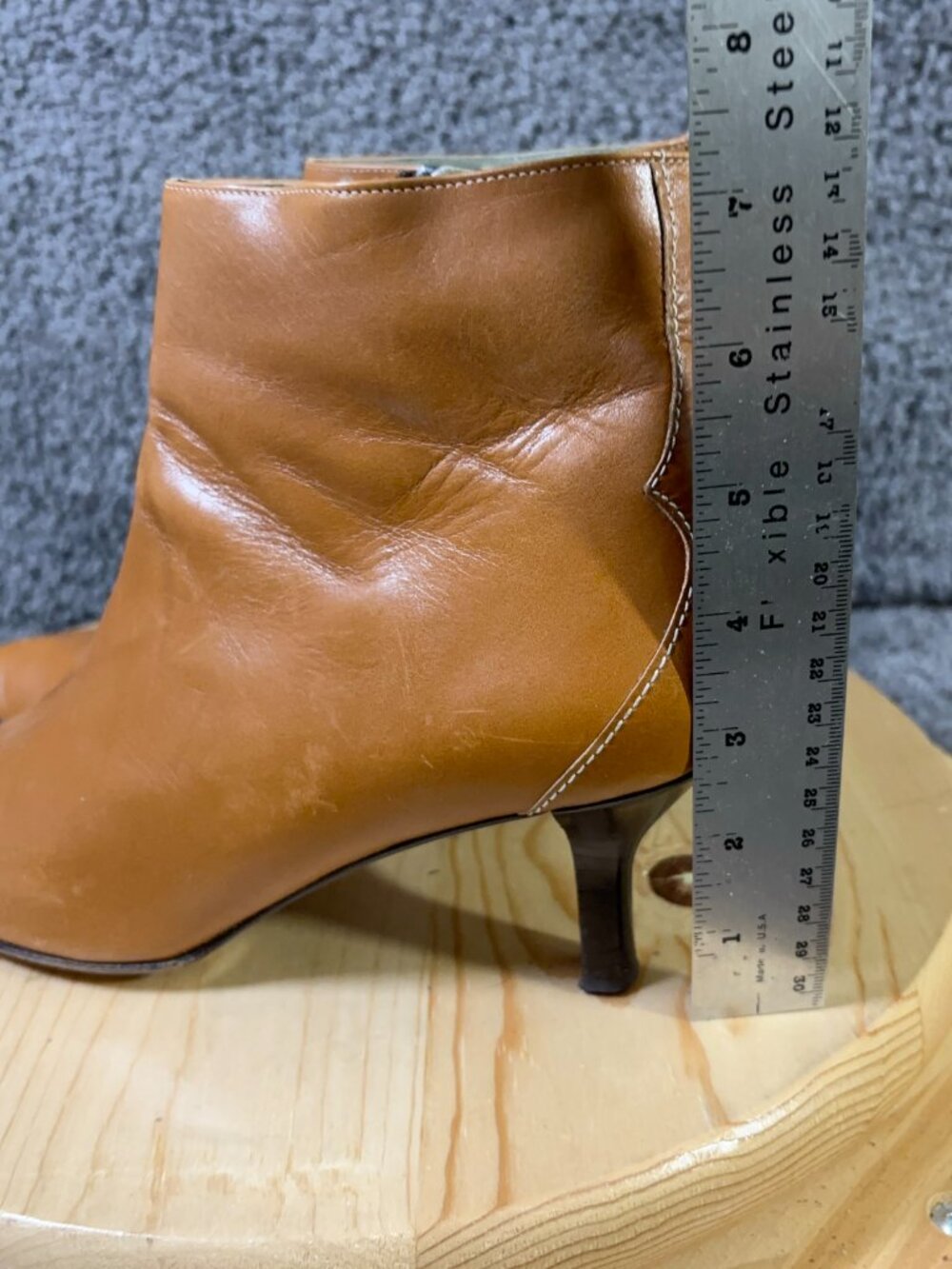 Cole Haan Country Boots Womens 9.5 Brown Leather Kitten Heel Pointed Toe Italy - Picture 5 of 9